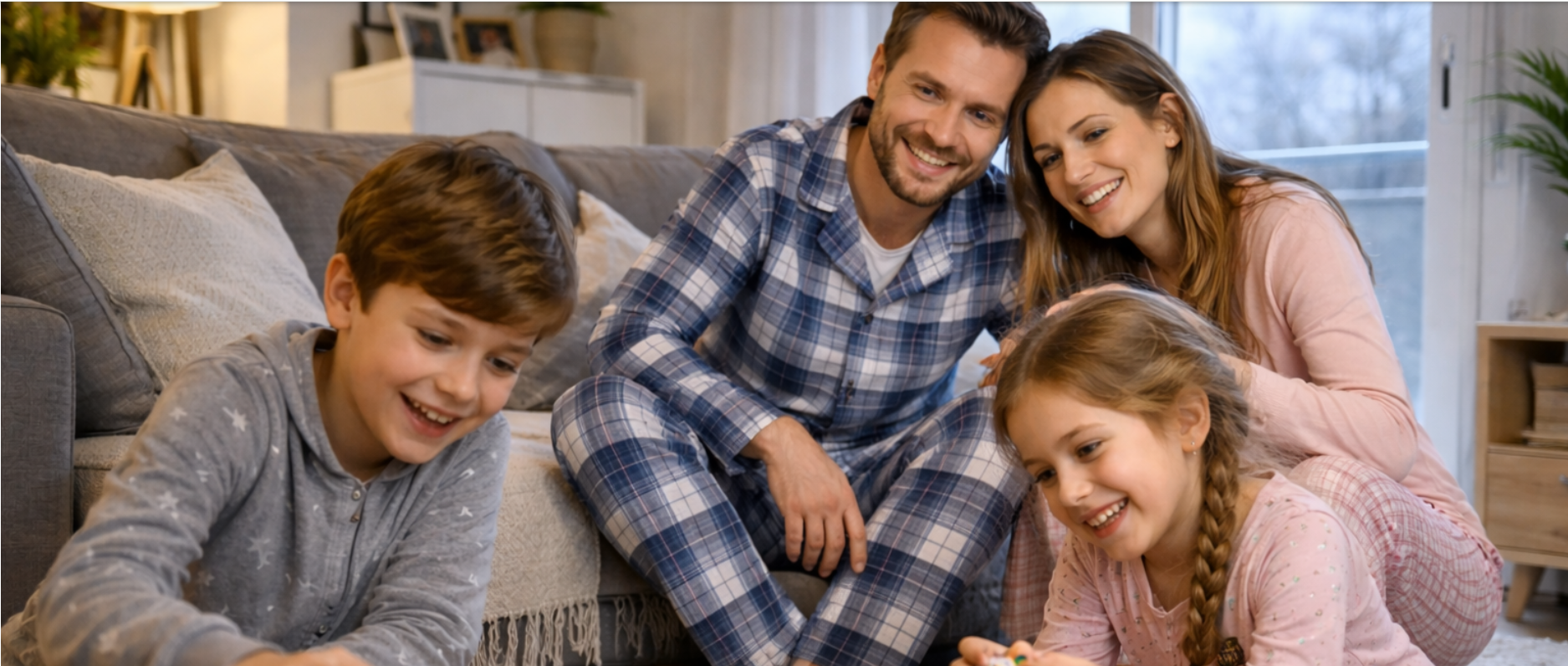 Familia disfrutando de un ambiente confortable